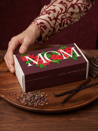 Luxury chocolates styled with coffee and flowers
Premium Mother’s Day gift box for women
Floral Mother’s Day chocolate arrangement