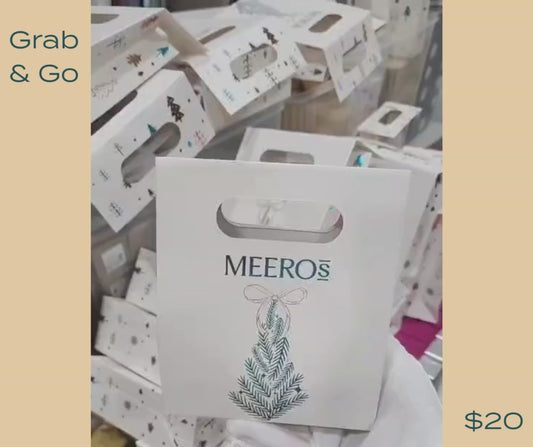 Holiday Grab-N-Go chocolate bag – Meeros Rich Bite
Holiday assorted chocolate bag with 12 pieces – premium gift
Festive Grab-N-Go chocolate gift for teachers and colleagues